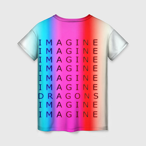 Женская футболка Imagine Dragons neon rock / 3D-принт – фото 2
