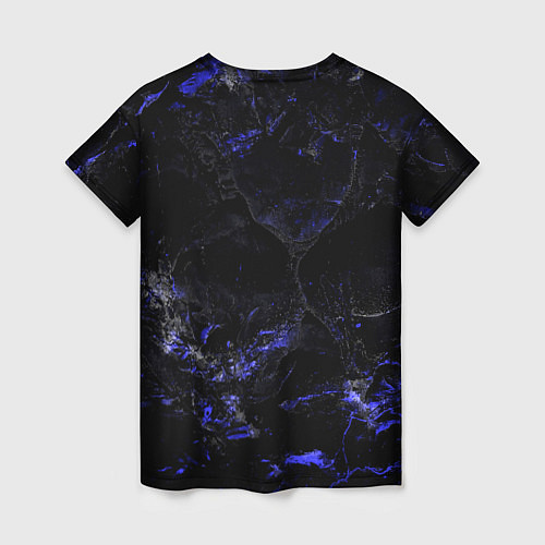 Женская футболка Потертая синяя текстура / 3D-принт – фото 2