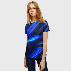 Футболка женская Синяя геометрическая абстракция, цвет: 3D-принт — фото 2