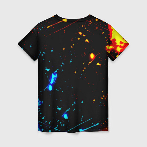 Женская футболка Огненная лава и вода киберпанк / 3D-принт – фото 2