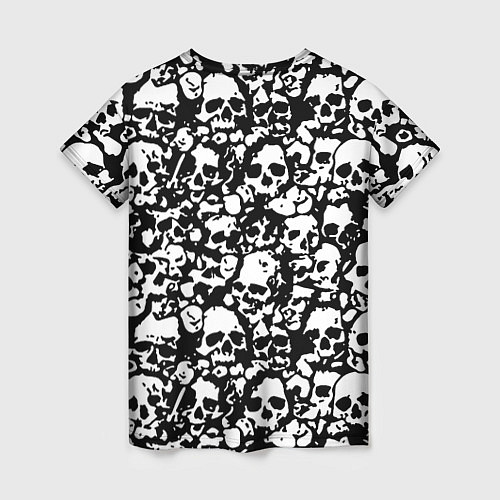 Женская футболка Rainbow six pattern skull / 3D-принт – фото 2