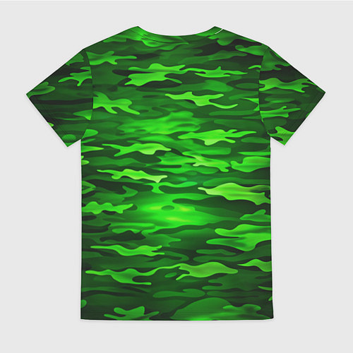 Женская футболка Зелёные водоросли-камуфляж / 3D-принт – фото 2