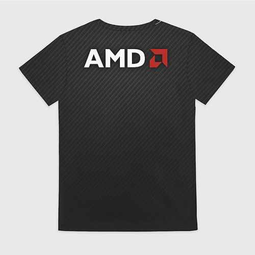 Женская футболка AMD ryzen logo carbon black / 3D-принт – фото 2