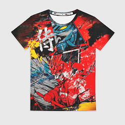 Футболка женская Самурай и демон Они, цвет: 3D-принт