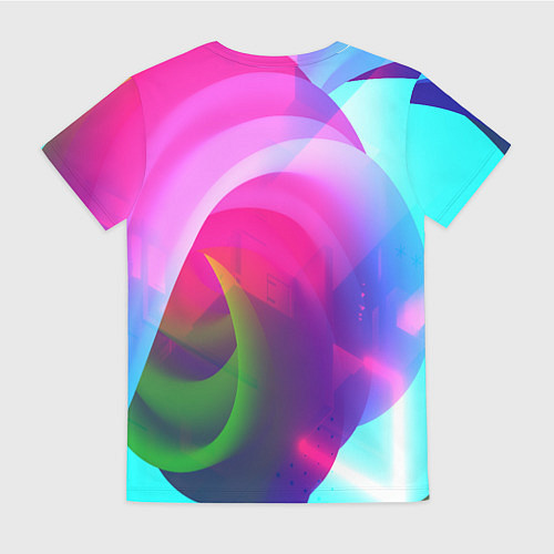 Женская футболка Неоновая абстракция градиент / 3D-принт – фото 2