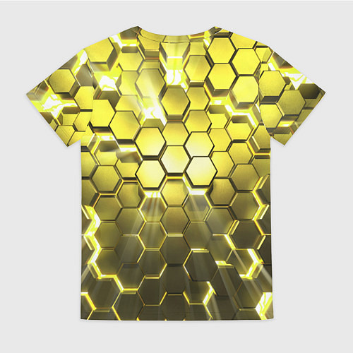Женская футболка Золотые соты / 3D-принт – фото 2