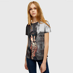 Футболка женская Татуированная брюнетка, цвет: 3D-принт — фото 2