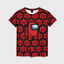 Женская футболка Among us pattern brawl stars