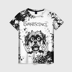 Футболка женская Evanescence - рок пес, цвет: 3D-принт