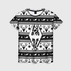 Женская футболка The Elder Scrolls winter deer pattern