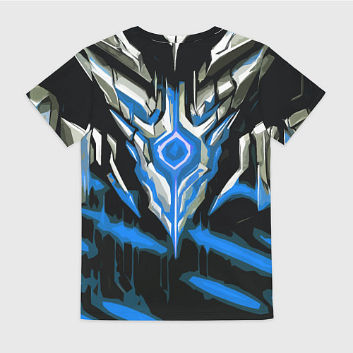 Женская футболка Абстрактная синяя руна / 3D-принт – фото 2