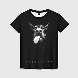 Женская футболка Dobermann head