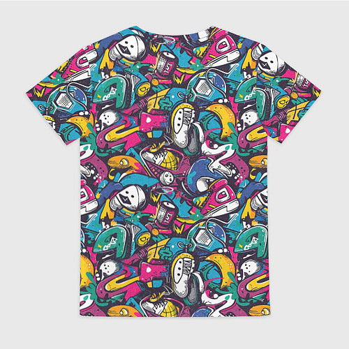 Женская футболка Граффити спортивные принадлежности / 3D-принт – фото 2