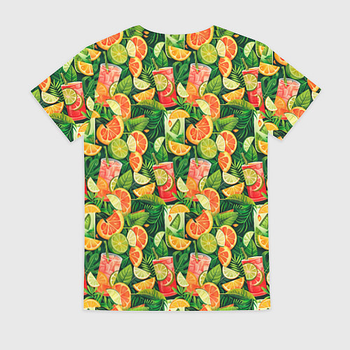 Женская футболка Летний лимонад паттерны / 3D-принт – фото 2