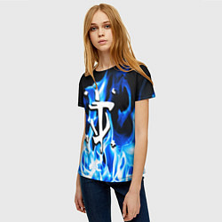 Футболка женская Doom fire знак, цвет: 3D-принт — фото 2