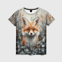 Женская футболка Грустный лисёнок