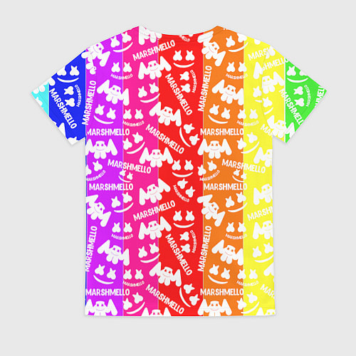 Женская футболка Marshmello rainbow / 3D-принт – фото 2