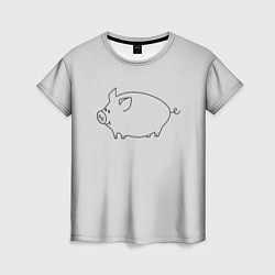 Женская футболка Бодрый пиг