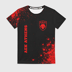 Женская футболка AEK Athens - red gradient вертикально