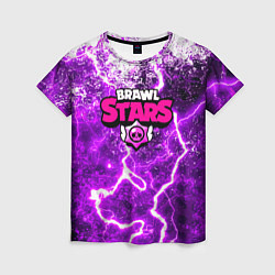 Женская футболка Brawl stars storm neon