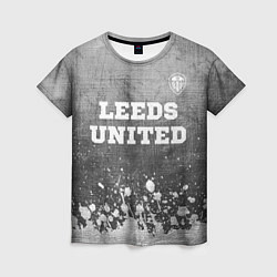 Футболка женская Leeds United - grey gradient посередине, цвет: 3D-принт