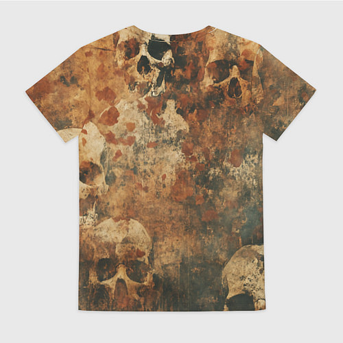 Женская футболка Грязный гранж с черепами / 3D-принт – фото 2