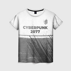 Футболка женская Cyberpunk 2077 - white gradient посередине, цвет: 3D-принт