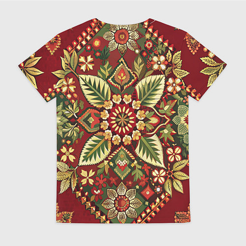 Женская футболка Русские классические узоры и орнамент / 3D-принт – фото 2