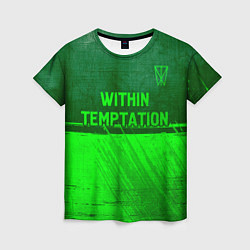 Футболка женская Within Temptation - green gradient посередине, цвет: 3D-принт