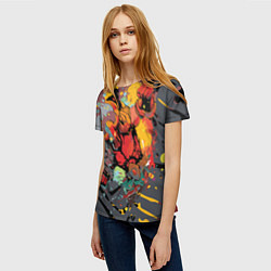 Футболка женская Красный викинг, цвет: 3D-принт — фото 2