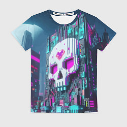 Женская футболка Skull Minecraft - ai art fantasy