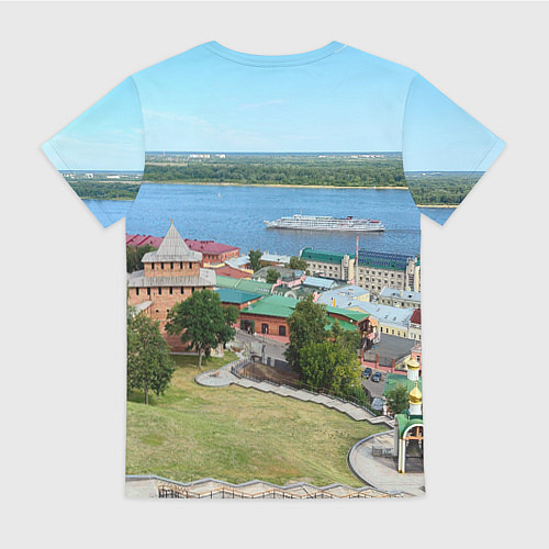 Женская футболка Нижний Новгород кремль / 3D-принт – фото 2
