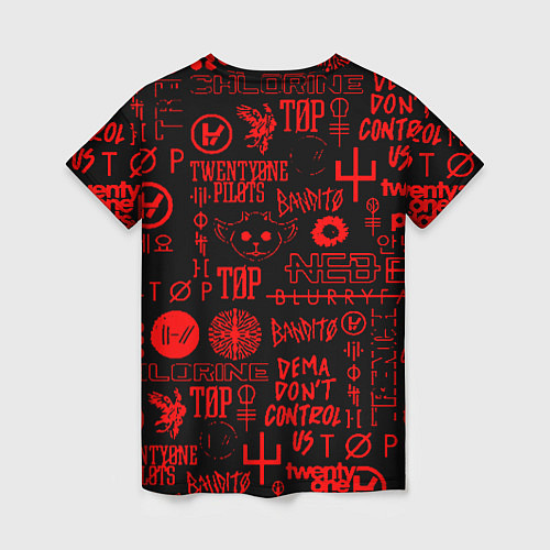 Женская футболка Twenty one pilots pattern rock steel / 3D-принт – фото 2