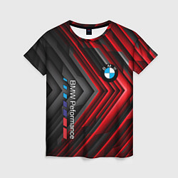 Женская футболка BMW geometry stripes red