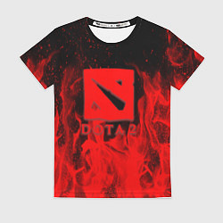 Футболка женская DOTA 2 лого в огне, цвет: 3D-принт