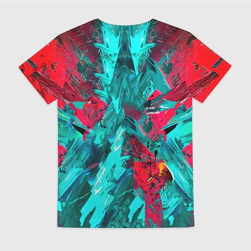 Женская футболка Электрогитара в красках / 3D-принт – фото 2