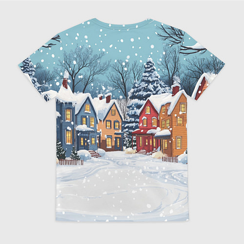 Женская футболка Пустой зимний дворик / 3D-принт – фото 2