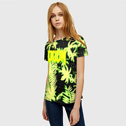 Футболка женская Doom тропический стиль кислота, цвет: 3D-принт — фото 2