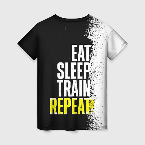 Женская футболка Eat sleep train repeat / 3D-принт – фото 2