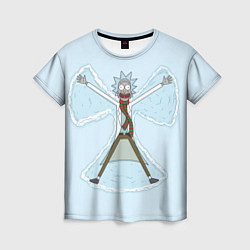 Женская футболка Рик и Морти снег - бабочка