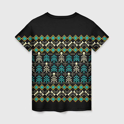 Женская футболка Танцующий скелет на Рождество / 3D-принт – фото 2