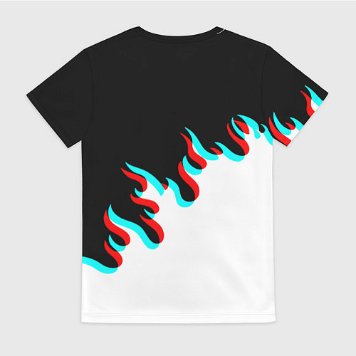 Женская футболка Нирвана глитч огонь / 3D-принт – фото 2