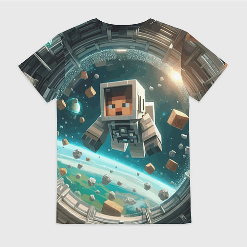 Женская футболка An astronaut in outer space - Minecraft / 3D-принт – фото 2