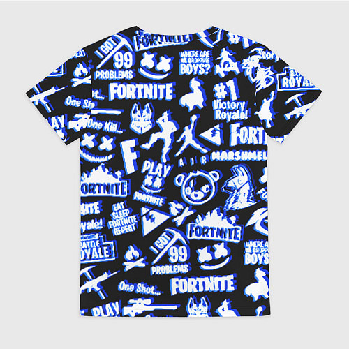 Женская футболка Fortnite neon game steel / 3D-принт – фото 2