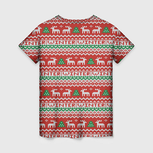 Женская футболка Deer christmas pattern / 3D-принт – фото 2