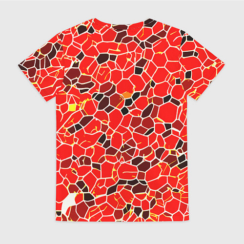 Женская футболка Абстрактные плитки красные и чёрные / 3D-принт – фото 2