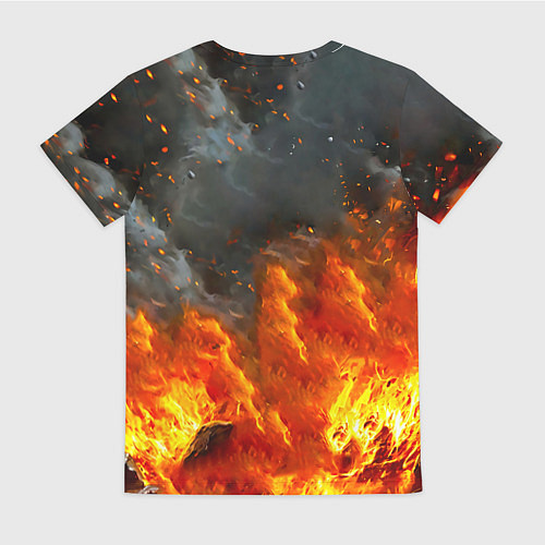 Женская футболка Волк боксер в огне / 3D-принт – фото 2