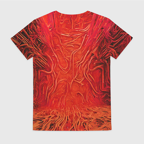 Женская футболка Красный симбионт абстракция / 3D-принт – фото 2