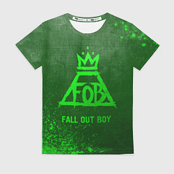 Футболка женская Fall Out Boy - green gradient, цвет: 3D-принт