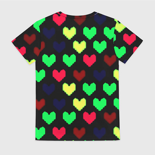 Женская футболка Doom кислотные сердца / 3D-принт – фото 2